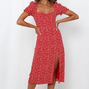 Hello Molly Red MIDI Dress
